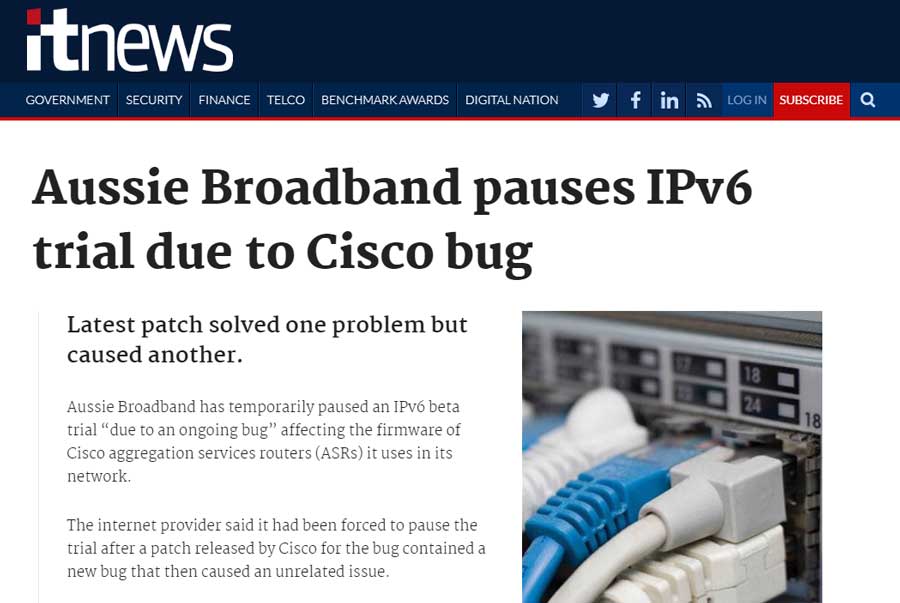 IPv6 Cisco - баг в ПО